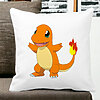 Perna Decorativa Patrata copii Fire Lizard, 40x40 cm, Alba, Mata, Husa Detasabila, Burduf 14 40x40 cm