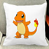 Perna Decorativa Patrata copii Fire Lizard, 40x40 cm, Alba, Mata, Husa Detasabila, Burduf 16 Mata