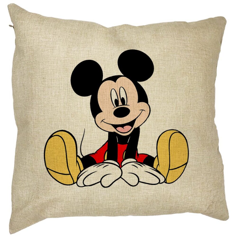 Perna Decorativa Patrata copii Mickey Mouse, 40x40 cm, Husa Detasabila, Burduf 11 Perna Decorativa Patrata copii Mickey Mouse