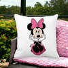 Perna Decorativa Patrata copii Minnie Mouse, 40x40 cm, Alba, Mata, Husa Detasabila, Burduf 17 40x40 cm
