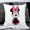 Perna Decorativa Patrata copii Minnie Mouse, 40x40 cm, Alba, Mata, Husa Detasabila, Burduf 18 Alba