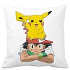 Perna Decorativa Patrata copii Pikachu Pokemon, 40x40 cm, Alba, Mata, Husa Detasabila, Burduf 16 Perna Decorativa Patrata copii Pikachu Pokemon