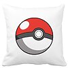 Perna Decorativa Patrata copii Pokeball, 40x40 cm, Alba, Mata, Husa Detasabila, Burduf 16 Perna Decorativa Patrata copii Pokeball