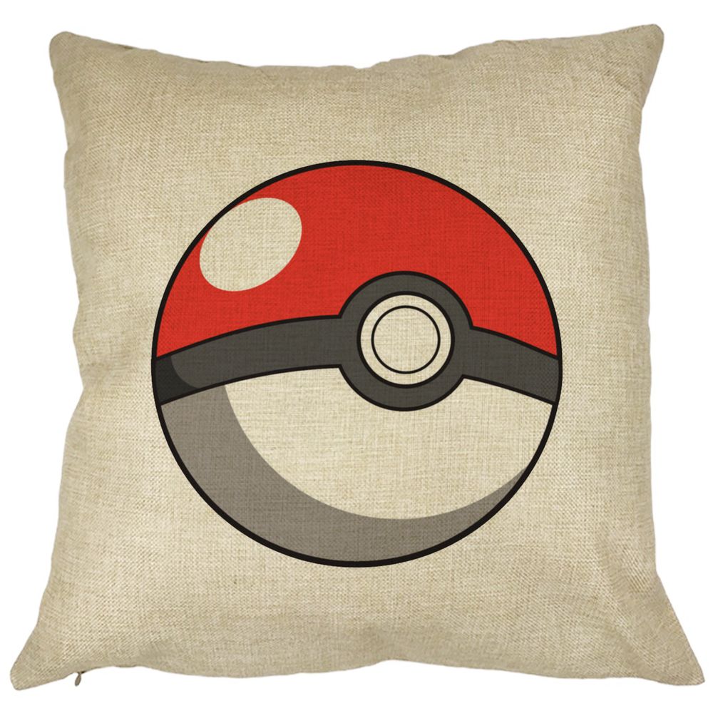Perna Decorativa Patrata copii Pokeball, 40x40 cm, Husa Detasabila, Burduf 7 Perna Decorativa Patrata copii Pokeball