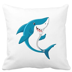 Perna Decorativa Patrata copii Rechin Albastru
