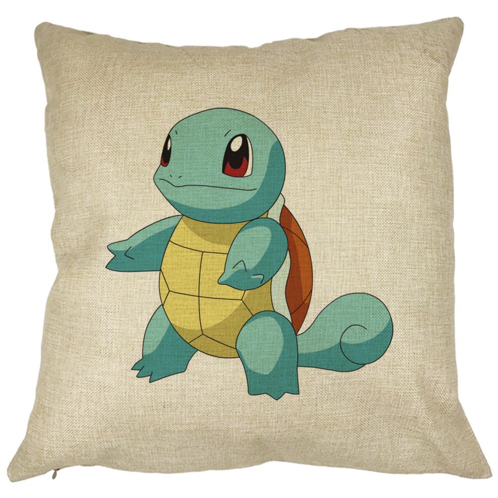 Perna Decorativa Patrata copii Squirtle, 40x40 cm, Husa Detasabila, Burduf 11 Perna Decorativa Patrata copii Squirtle