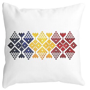 Perna Decorativa Patrata cu Motive Locale