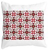 Perna Decorativa Patrata cu Motive Romanesti 2,40x40 cm, Alba, Mata, Husa Detasabila, Burduf 16 Perna Decorativa Patrata cu Motive Romanesti 2