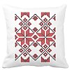 Perna Decorativa Patrata cu Motive Romanesti, 40x40 cm, Alba, Mata, Husa Detasabila, Burduf 16 Perna Decorativa Patrata cu Motive Romanesti