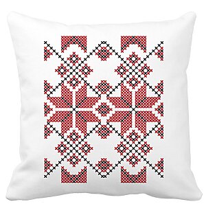 Perna Decorativa Patrata cu Motive Romanesti