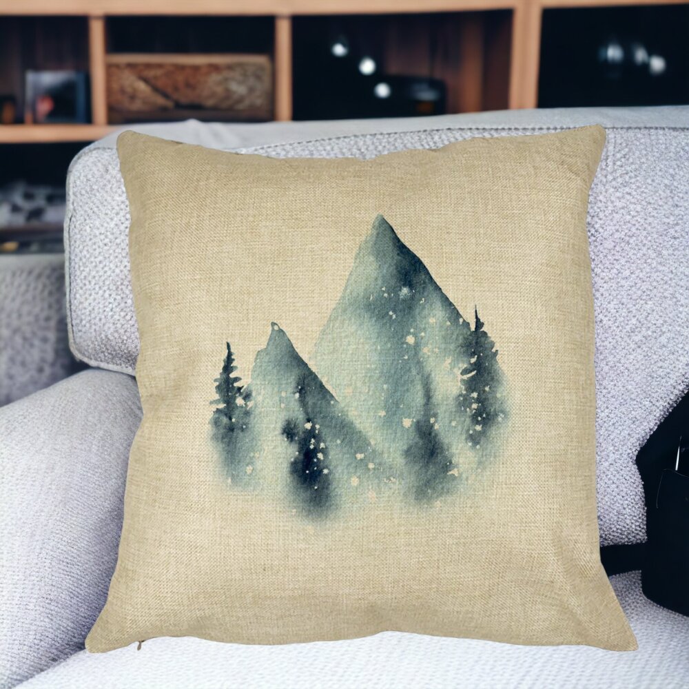 Perna Decorativa Peisaj de Iarna, 40x40 cm, Husa Detasabila, Burduf 14 Burduf