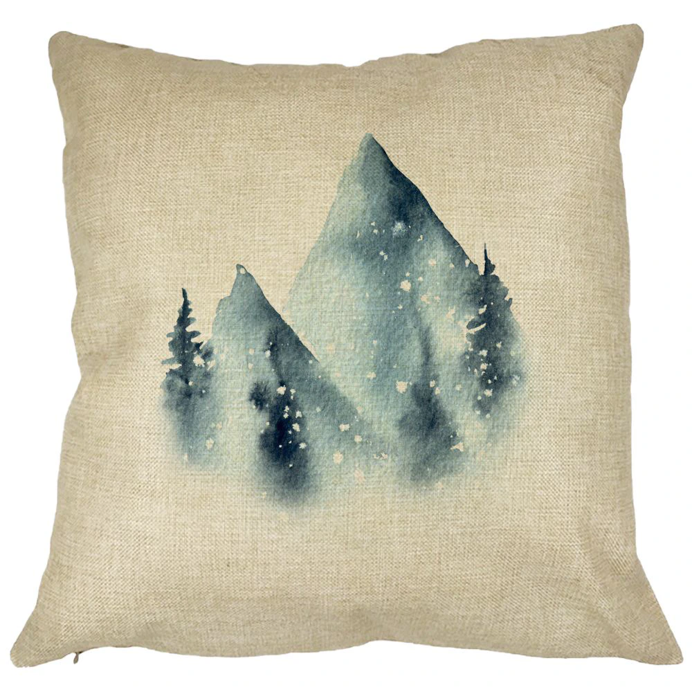 Perna Decorativa Peisaj de Iarna, 40x40 cm, Husa Detasabila, Burduf 13 Perna Decorativa Peisaj de Iarna