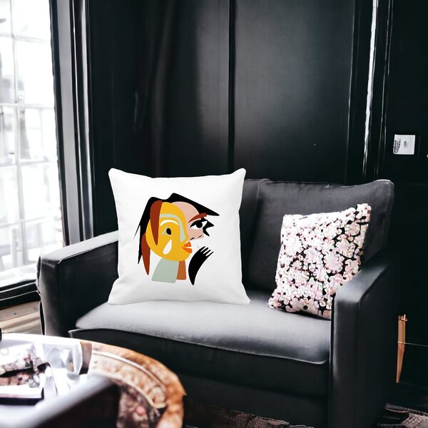 Perna Decorativa, Picasso style 2,40x40 cm, Alba, Mata, Husa Detasabila, Burduf 15 40x40 cm