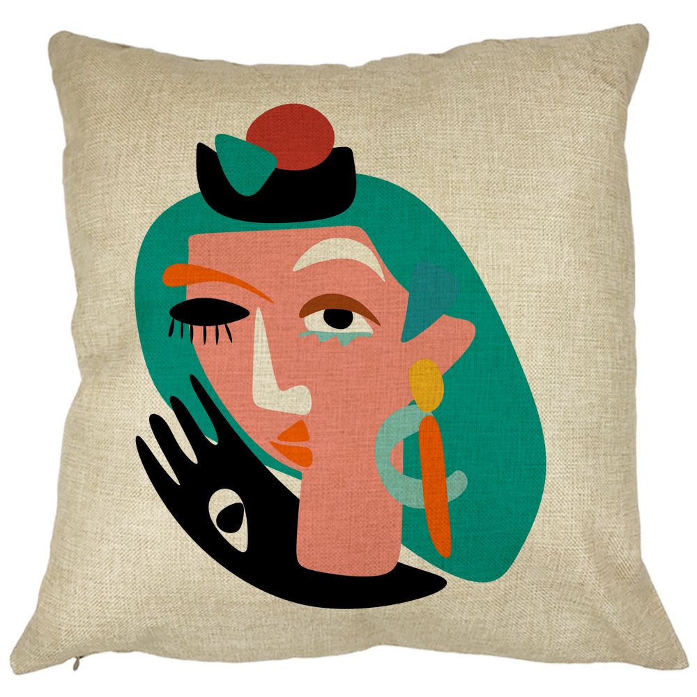 Perna Decorativa, Picasso style, 40x40 cm, Husa Detasabila, Burduf 11 Perna Decorativa