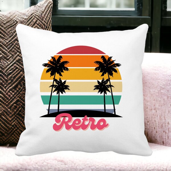 Perna Decorativa, Retro, 40x40 cm, Alba, Mata, Husa Detasabila, Burduf 12 Retro