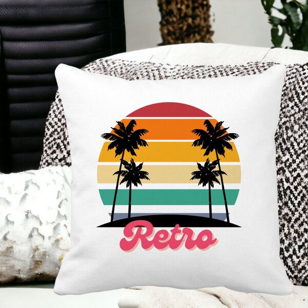Perna Decorativa, Retro, 40x40 cm, Alba, Mata, Husa Detasabila, Burduf 15 Mata