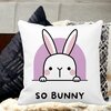Perna Decorativa, So Bunny, 40x40 cm, Alba, Mata, Husa Detasabila, Burduf 18 40x40 cm