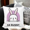 Perna Decorativa, So Bunny, 40x40 cm, Alba, Mata, Husa Detasabila, Burduf 19 Alba