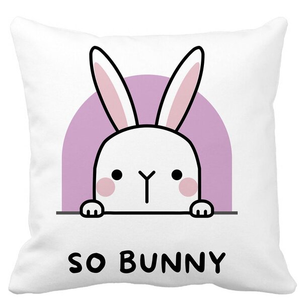Perna Decorativa, So Bunny, 40x40 cm, Alba, Mata, Husa Detasabila, Burduf 11 Perna Decorativa