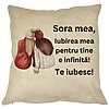 Perna Decorativa Sora mea 1, 40x40 cm, Husa Detasabila, Burduf 16 Perna Decorativa Sora mea 1