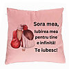 Perna Decorativa Sora mea 1, 40x40 cm, Roz, Husa Detasabila, Burduf 7 Perna Decorativa Sora mea 1