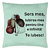 Perna Decorativa Sora mea 1, 40x40 cm, Verde Menta, Husa Detasabila, Burduf 7 Perna Decorativa Sora mea 1
