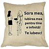 Perna Decorativa Sora mea 10, 40x40 cm, Husa Detasabila, Burduf 16 Perna Decorativa Sora mea 10
