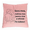 Perna Decorativa Sora mea 10, 40x40 cm, Roz, Husa Detasabila, Burduf 7 Perna Decorativa Sora mea 10