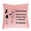 Perna Decorativa Sora mea 10, 40x40 cm, Roz, Husa Detasabila, Burduf 7 Perna Decorativa Sora mea 10
