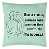 Perna Decorativa Sora mea 10, 40x40 cm, Verde Menta, Husa Detasabila, Burduf 7 Perna Decorativa Sora mea 10