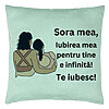 Perna Decorativa Sora mea 12, 40x40 cm, Verde Menta, Husa Detasabila, Burduf 7 Perna Decorativa Sora mea 12