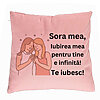 Perna Decorativa Sora mea 13, 40x40 cm, Roz, Husa Detasabila, Burduf 7 Perna Decorativa Sora mea 13