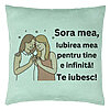 Perna Decorativa Sora mea 13, 40x40 cm, Verde Menta, Husa Detasabila, Burduf 7 Perna Decorativa Sora mea 13