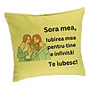 Perna Decorativa Sora mea 14, 40x40 cm, Verde, Husa Detasabila, Burduf 7 Perna Decorativa Sora mea 14