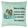 Perna Decorativa Sora mea 14, 40x40 cm, Verde Menta, Husa Detasabila, Burduf 7 Perna Decorativa Sora mea 14