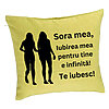 Perna Decorativa Sora mea 15, 40x40 cm, Verde, Husa Detasabila, Burduf 7 Perna Decorativa Sora mea 15