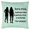Perna Decorativa Sora mea 15, 40x40 cm, Verde Menta, Husa Detasabila, Burduf 7 Perna Decorativa Sora mea 15