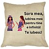 Perna Decorativa Sora mea 16, 40x40 cm, Husa Detasabila, Burduf 16 Perna Decorativa Sora mea 16