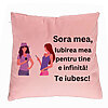 Perna Decorativa Sora mea 16, 40x40 cm, Roz, Husa Detasabila, Burduf 7 Perna Decorativa Sora mea 16