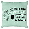 Perna Decorativa Sora mea 17, 40x40 cm, Verde Menta, Husa Detasabila, Burduf 7 Perna Decorativa Sora mea 17