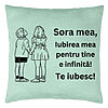 Perna Decorativa Sora mea 18, 40x40 cm, Verde Menta, Husa Detasabila, Burduf 7 Perna Decorativa Sora mea 18