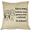 Perna Decorativa Sora mea 19, 40x40 cm, Husa Detasabila, Burduf 16 Perna Decorativa Sora mea 19