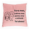 Perna Decorativa Sora mea 19, 40x40 cm, Roz, Husa Detasabila, Burduf 7 Perna Decorativa Sora mea 19