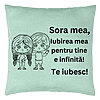 Perna Decorativa Sora mea 19, 40x40 cm, Verde Menta, Husa Detasabila, Burduf 7 Perna Decorativa Sora mea 19