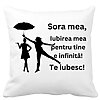 Perna Decorativa Sora mea 2, 40x40 cm, Alba, Mata, Husa Detasabila, Burduf 4 Perna Decorativa Sora mea 2