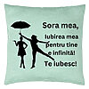 Perna Decorativa Sora mea 2, 40x40 cm, Verde Menta, Husa Detasabila, Burduf 7 Perna Decorativa Sora mea 2