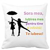 Perna Decorativa Sora mea 3, 40x40 cm, Alba, Mata, Husa Detasabila, Burduf 4 Perna Decorativa Sora mea 3