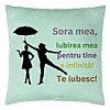 Perna Decorativa Sora mea 3, 40x40 cm, Verde Menta, Husa Detasabila, Burduf 7 Perna Decorativa Sora mea 3