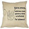 Perna Decorativa Sora mea 5, 40x40 cm, Husa Detasabila, Burduf 16 Perna Decorativa Sora mea 5