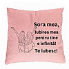 Perna Decorativa Sora mea 5, 40x40 cm, Roz, Husa Detasabila, Burduf 7 Perna Decorativa Sora mea 5